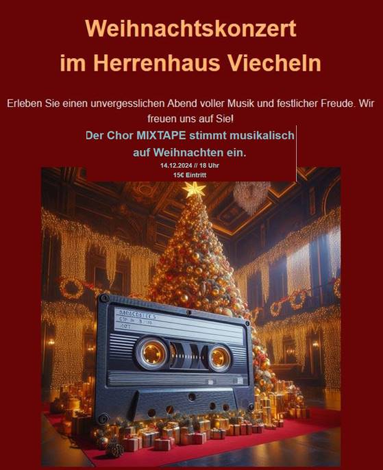 Vorankündigung Weihnachtskonzert  im Herrenhaus Viecheln