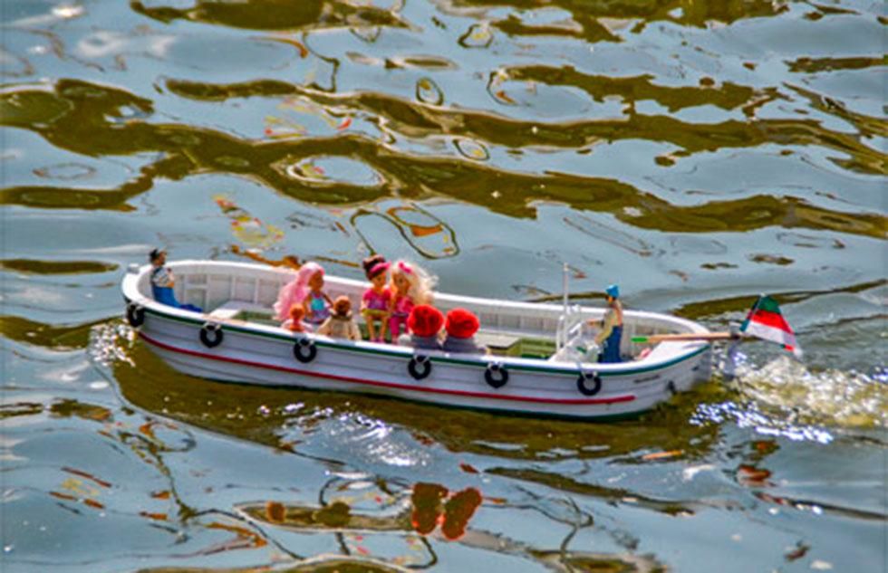 Model boats are also used